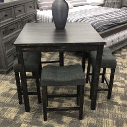 Five piece pub dining room table set