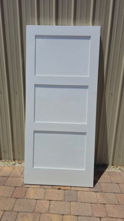 3 panel white shaker doors