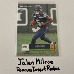 Jalen Milroe Seattle Seahawks QB Donruss Short Print Insert Rookie Card.