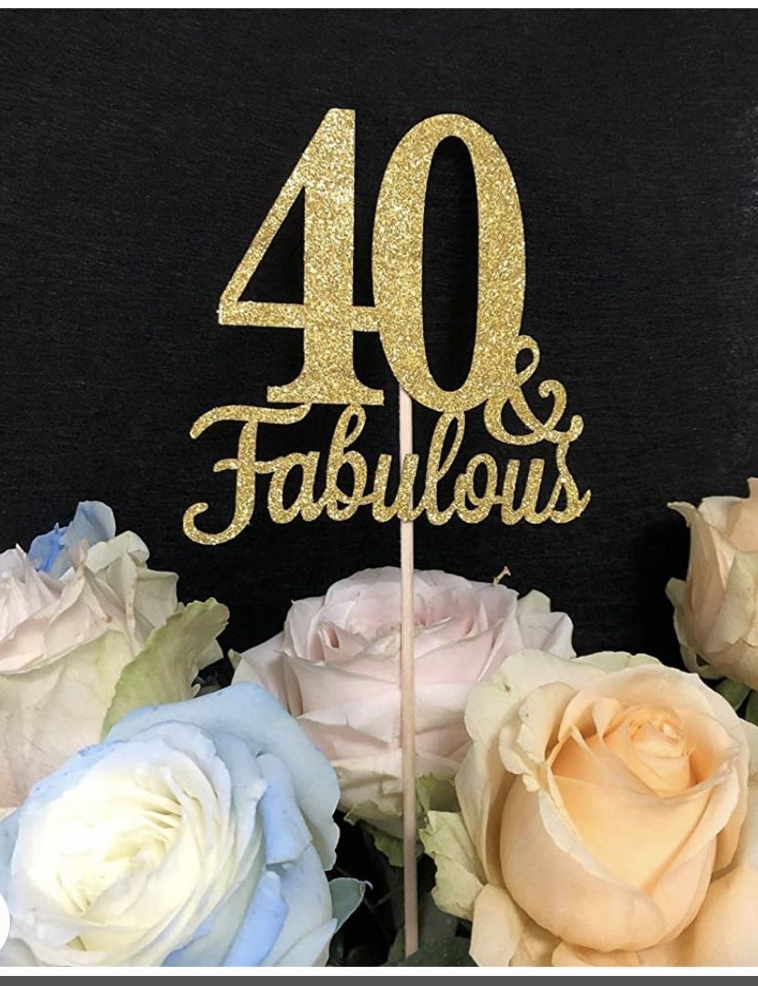 Gold 40th Birthday Decorations-10pk