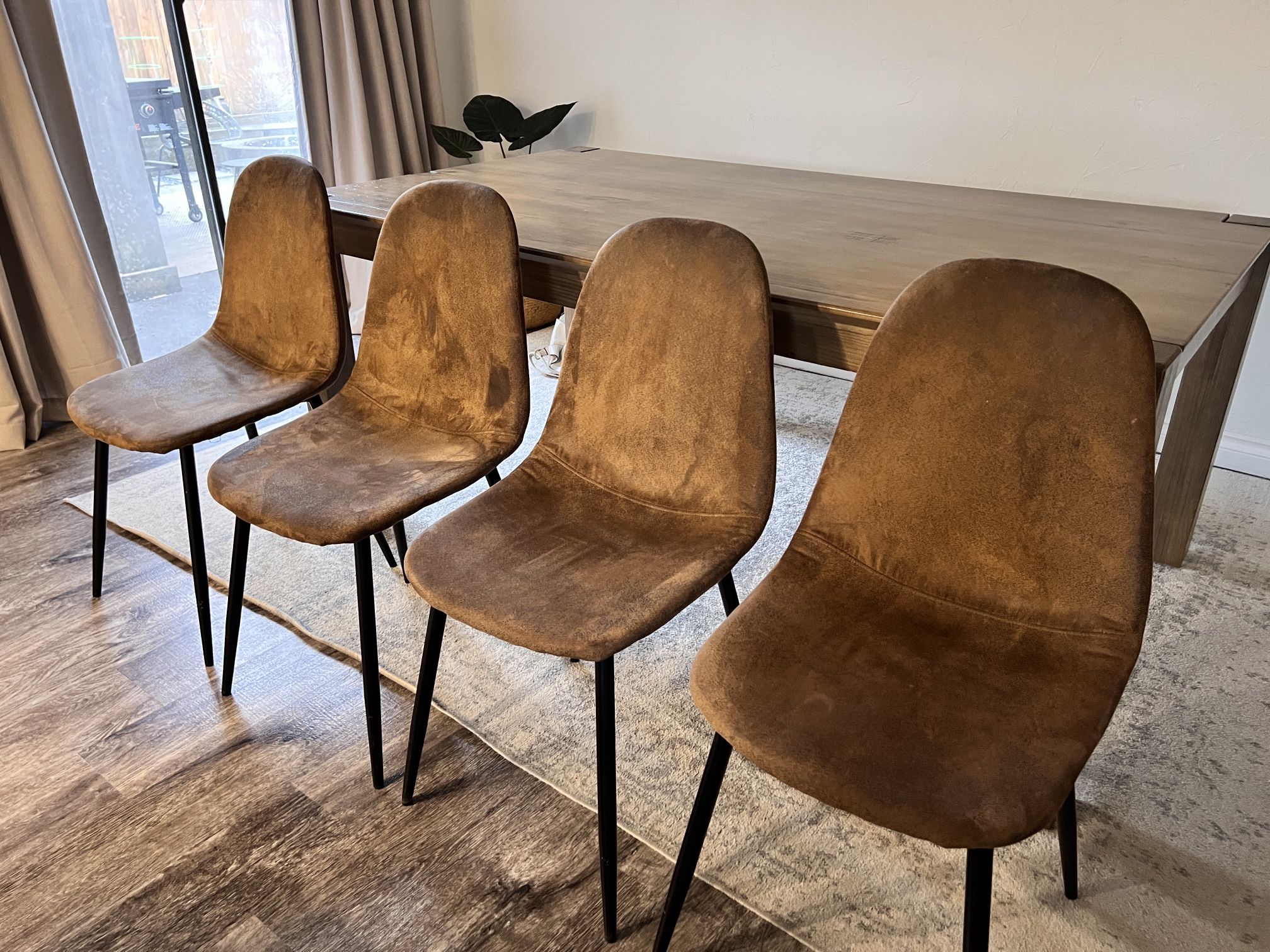Suede Upholstered Chairs (4)