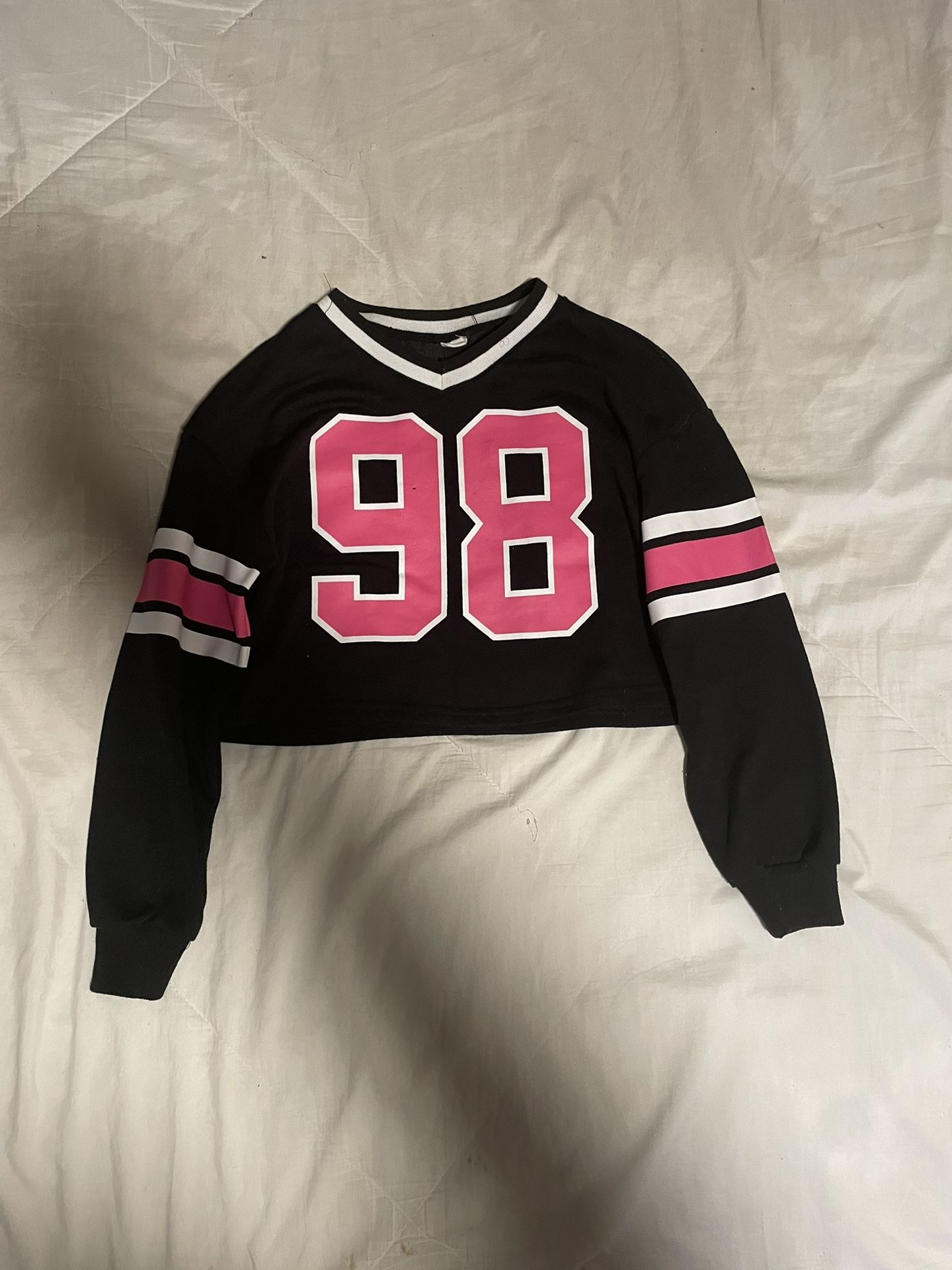 SHEIN Graphic Print 98 Black Jersey Crop Top For Girls Size 10Y