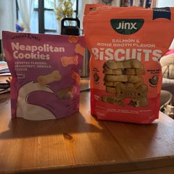 Neapolitan cookies and salmon biscuits. 