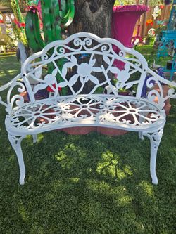 Cast iron patio bench