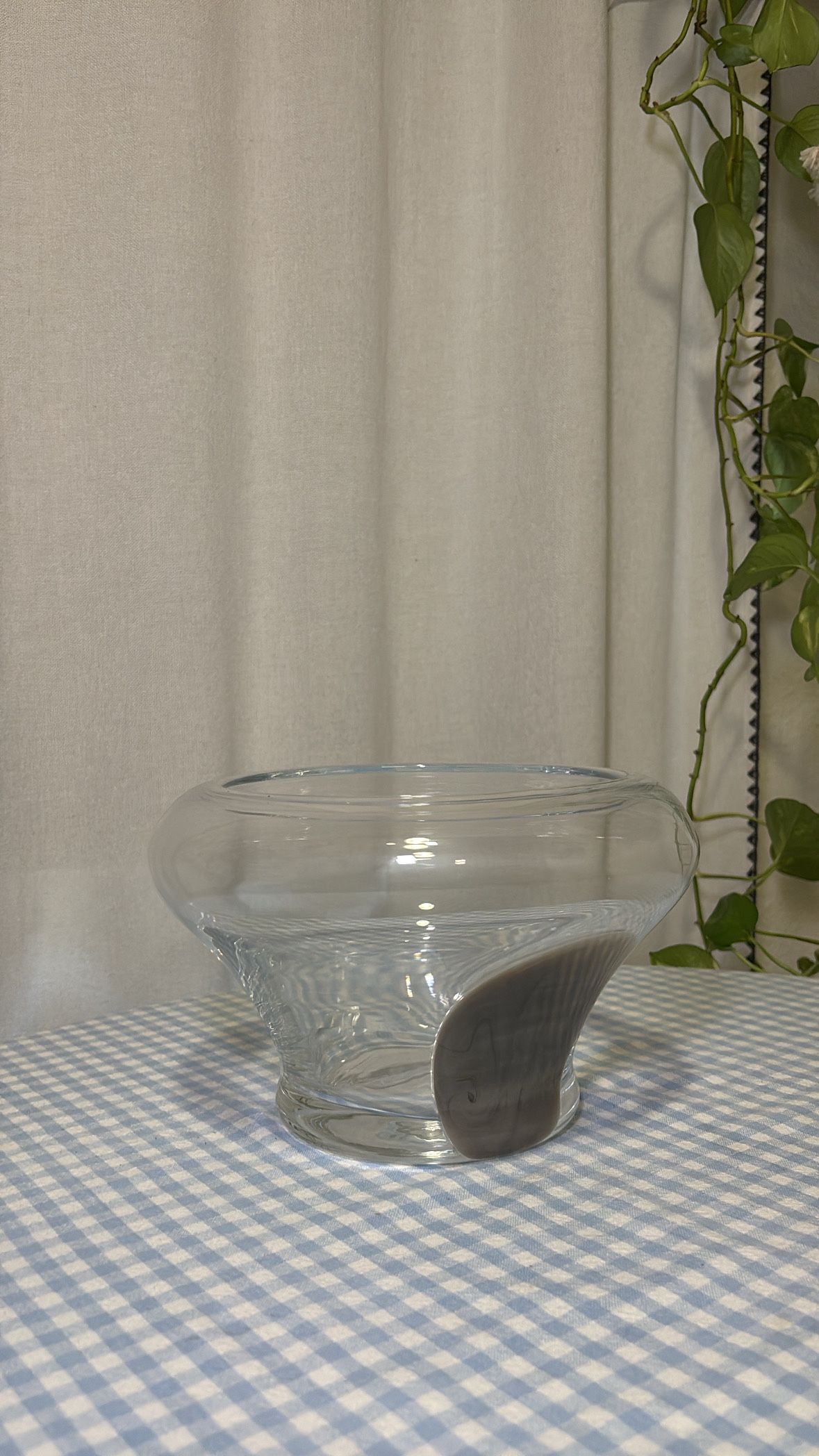 Glass Bowl w/ Grey detail 
