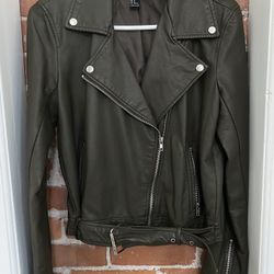 Forever 21 Olive Biker Jacket 