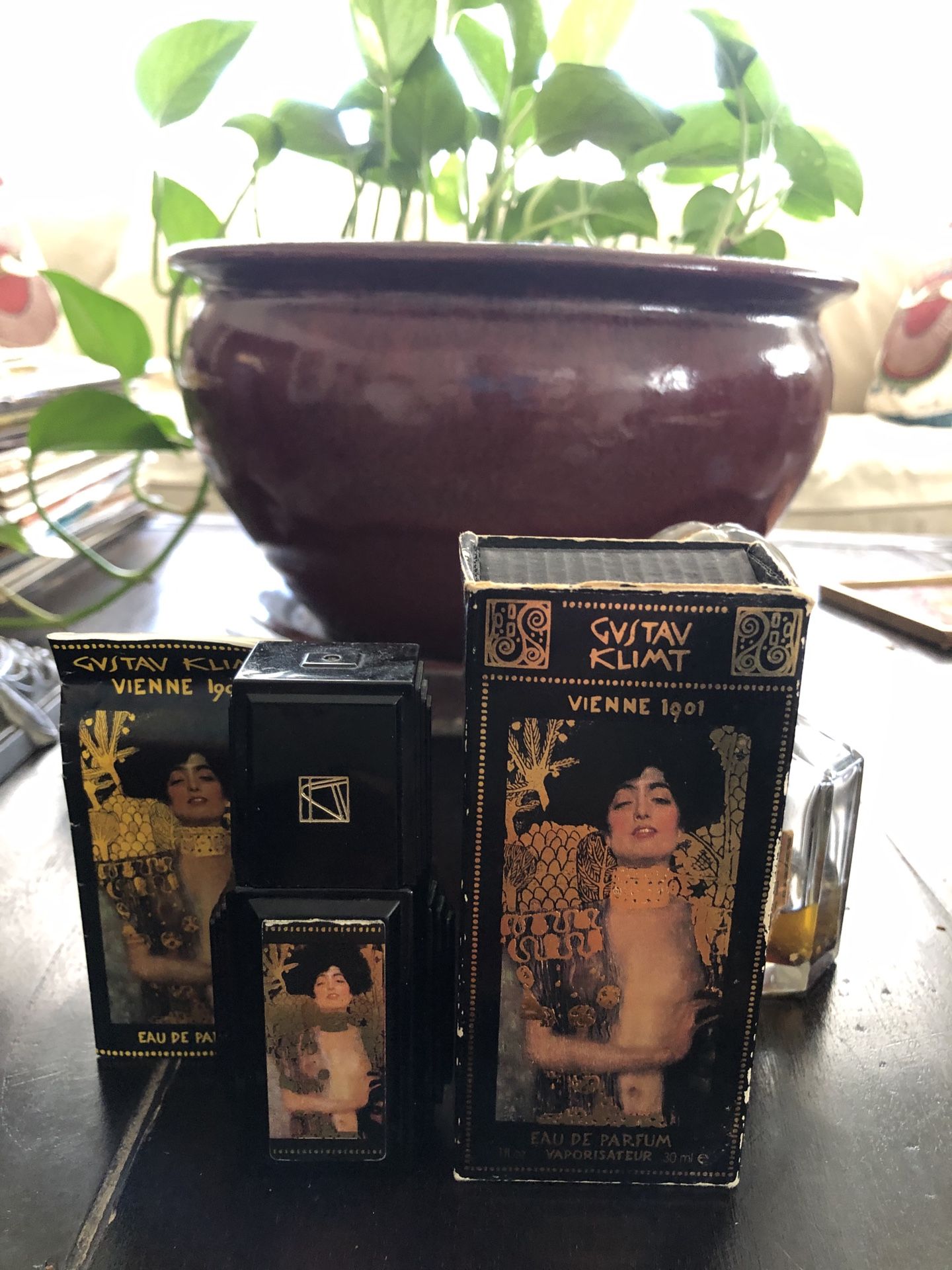 Vintage Gustavo Klimt Eau De Parfumerie..Art Nouveau Bottle Box And Pamphlet  Also. Empty Bottle