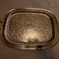 Large Antique Silver Tray