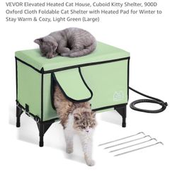Fabric Cat Shelter With Heated Pad 