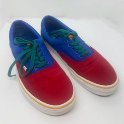 VANS Era Red Blue Yellow Green Shoes, Mens Size 7, Womens Size 8.5,