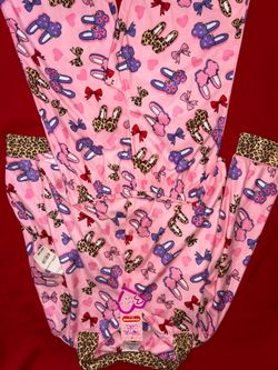 Pink & leopard 3 piece girls pj set size medium by total girl