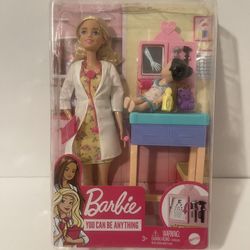 Mattel, Barbie “You Can Be Anything” Pediatrician Doctor 12" Doll Playset Package Is Slightly Opened But Brand New