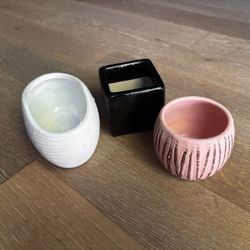 Set Of 3 Ceramic Flower Pots 