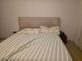 King with mattress Upholstered Bed Frame with Headboard