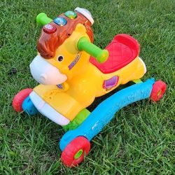 Vtech  - Gallop and Rock Learning Pony, Electronic Motion Activated Pretend Play Ride-On Toy,  2 - In - 1 Grow with Me Rocker Into a  Ride-On 