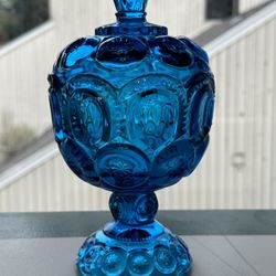 Blue Pedestal Compote Candy Dish