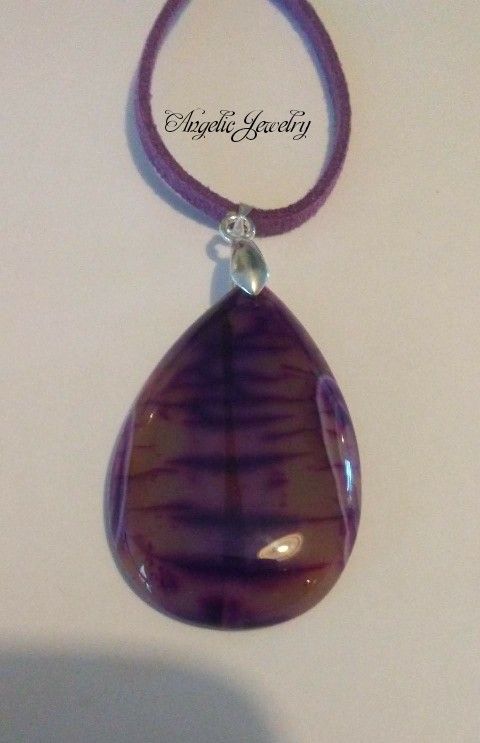 Purple Dragon's Vein Agate Necklace