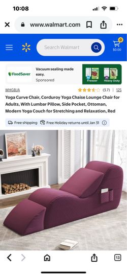 Corduroy Yoga Chaise Lounge Chair Red