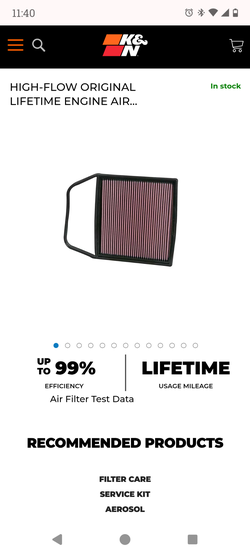 High Flow Original K&N air filter