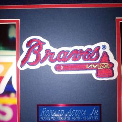 Ronald Acuña Jr Framed Autographed Jersey w/COA