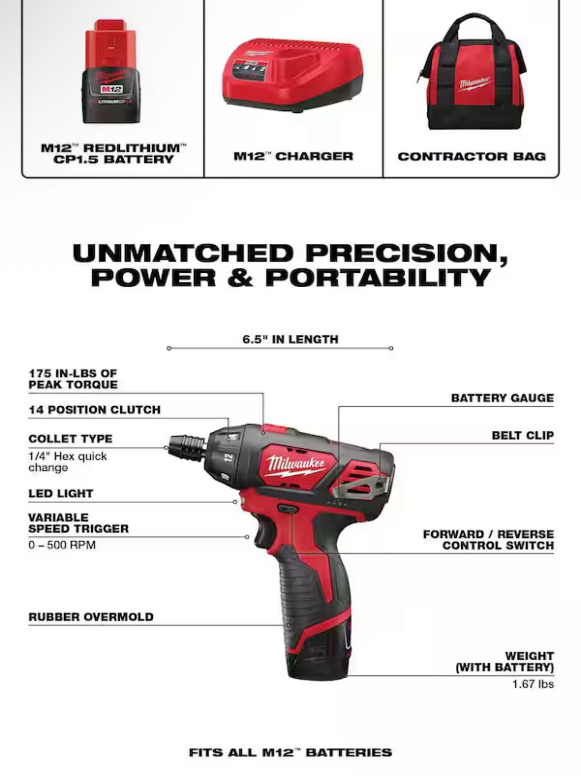 Milwaukee Ratchet + Screwdriver