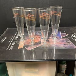 4 Princess House Crystals Champagne Flutes 