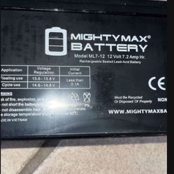 Battery- Mighty Max- ML712-12Volt - Brand New! 