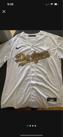 White gold Los Angeles dodgers blank jersey championship