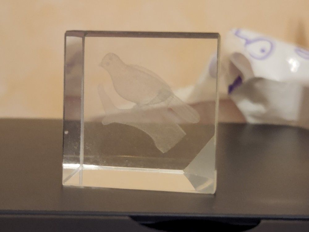 Glass Dove Paperweight