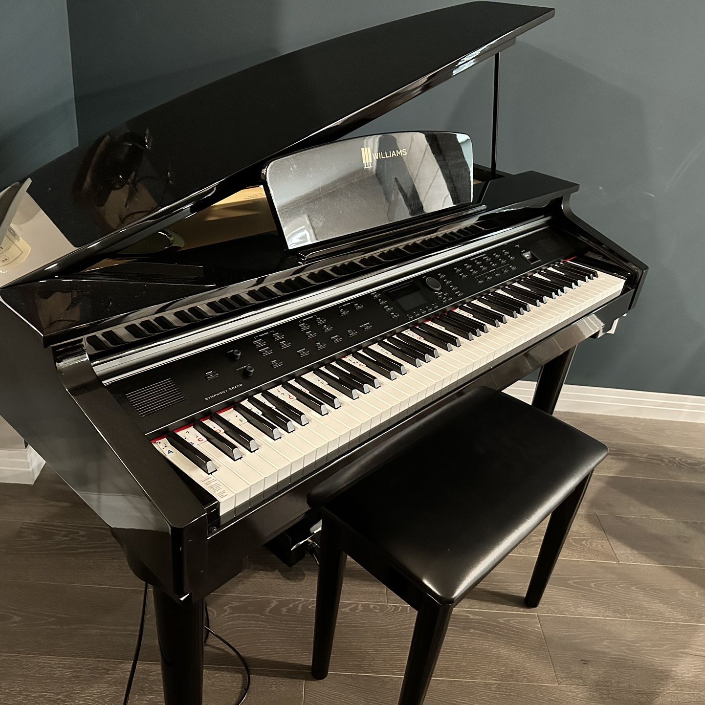 Williams Symphony Grand Digital Piano With Bench Ebony Polish