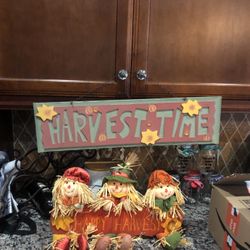 2 Happy Harvest Holiday Hanging Signs