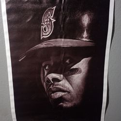 Ken Griffey Jr Poster Baseball Portrait Art Canvas Bedroom Wall Decor Print...