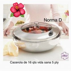 Cacerola De 16 Qts Vida Sana 5 Ply Nueva En Su Caja 🌺 Princess House 🌺