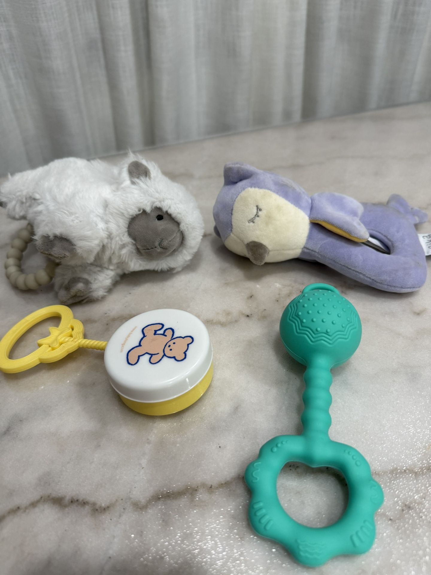Baby Soft Toy & Teether Bundle – 4-Piece Set