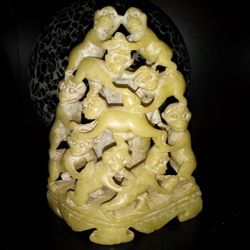 Vintage 1940's Chinese Hand Carved Soapstone 