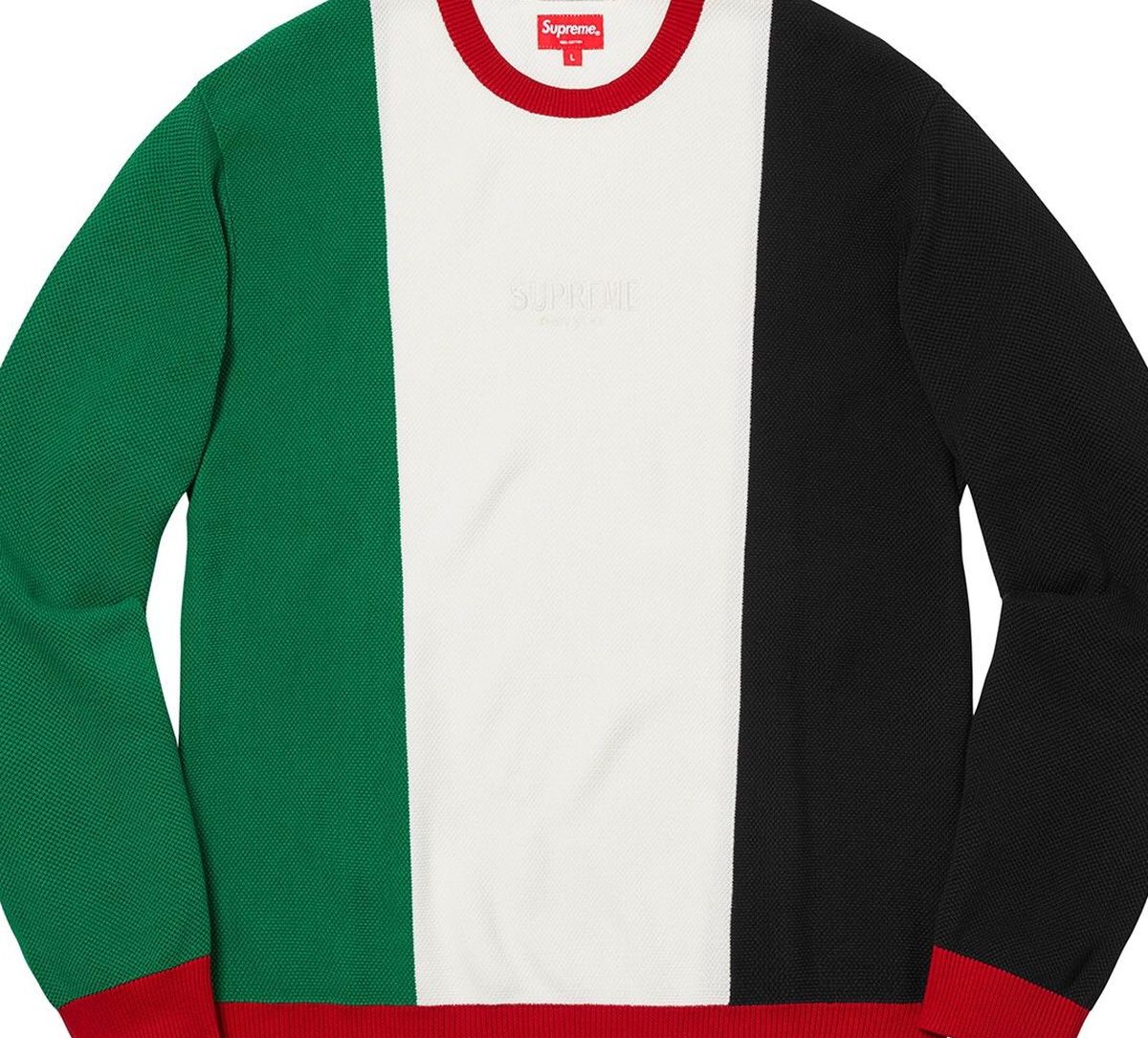 Supreme Pique Embroidered Crewneck Multi Size Medium Brand New