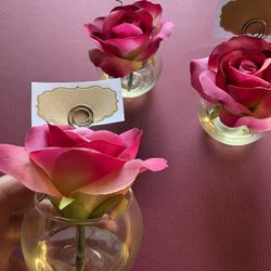 3 Rose name Place Card Holders