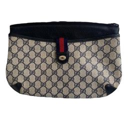 Vintage Gucci GG Canvas Clutch | Web Stripe | Made in Italy