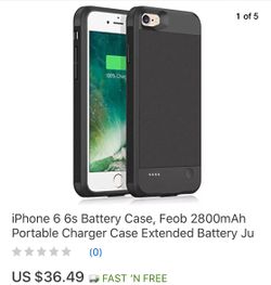 BLUE COLOR IPhone 6 6s Battery Case Capacity 2800mAh Portable Charger Case Extended Battery