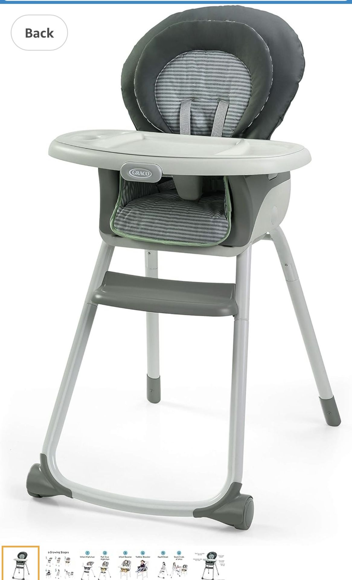 Graco Made2Grow in High Chair Converts to Dining Booster Seat