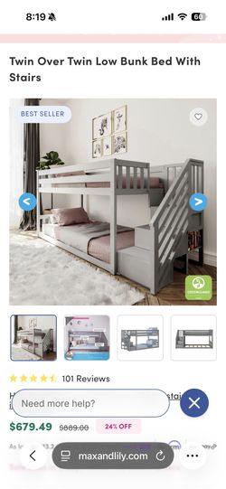 Twin Over Twin Bunk Bed Frame