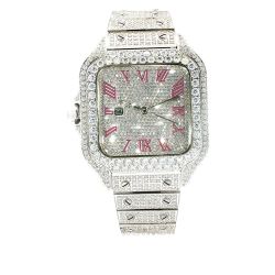 Ladies MOISSANITE Watch Pink Dial 37mm Luxury Automatic Iced Out  11049922