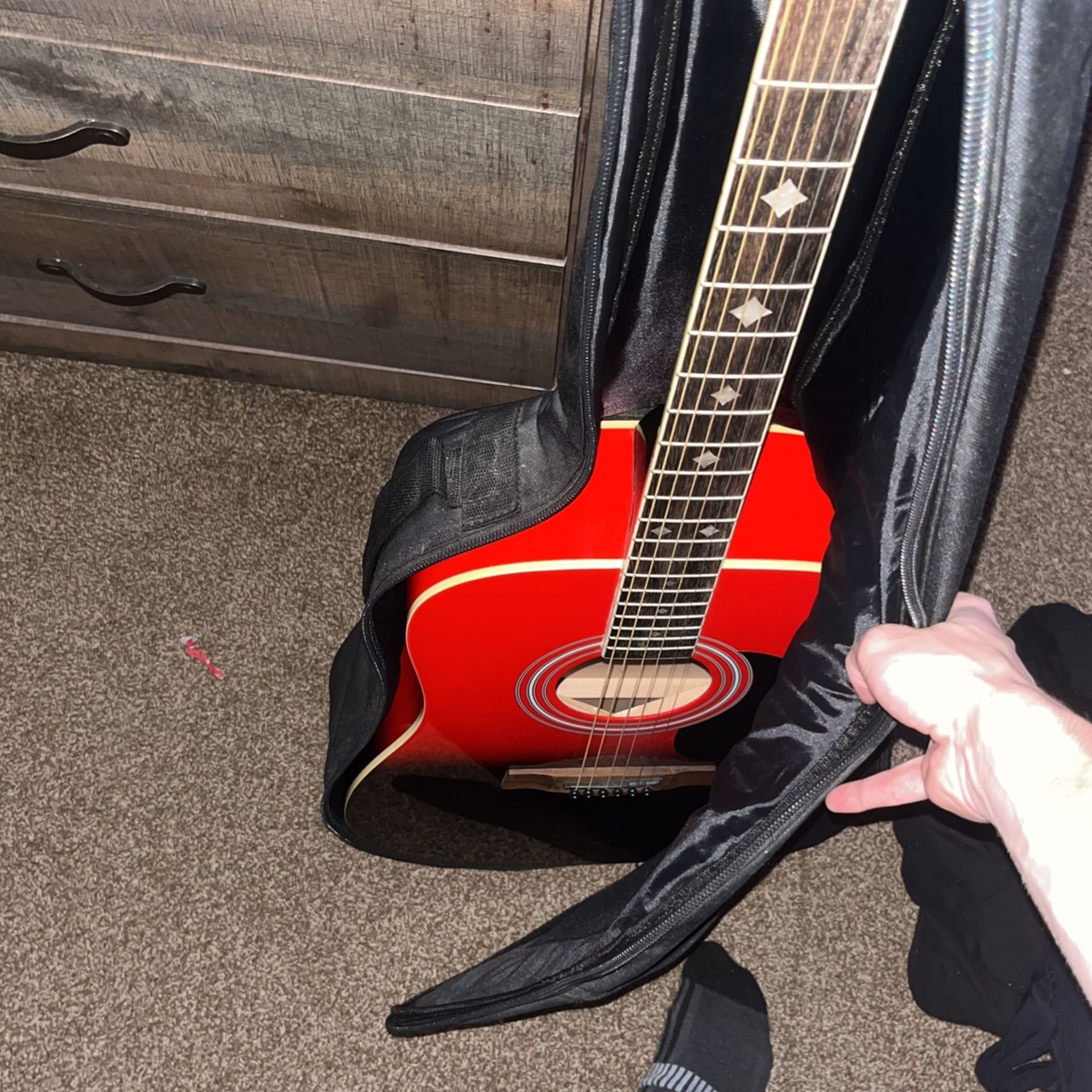 Randy Jackson Studio Series Red Acoustic Guitar