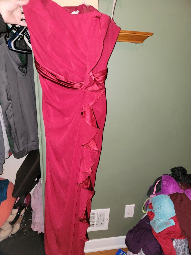 David's Bridal, Bridesmaid Dress, Red, Size 12