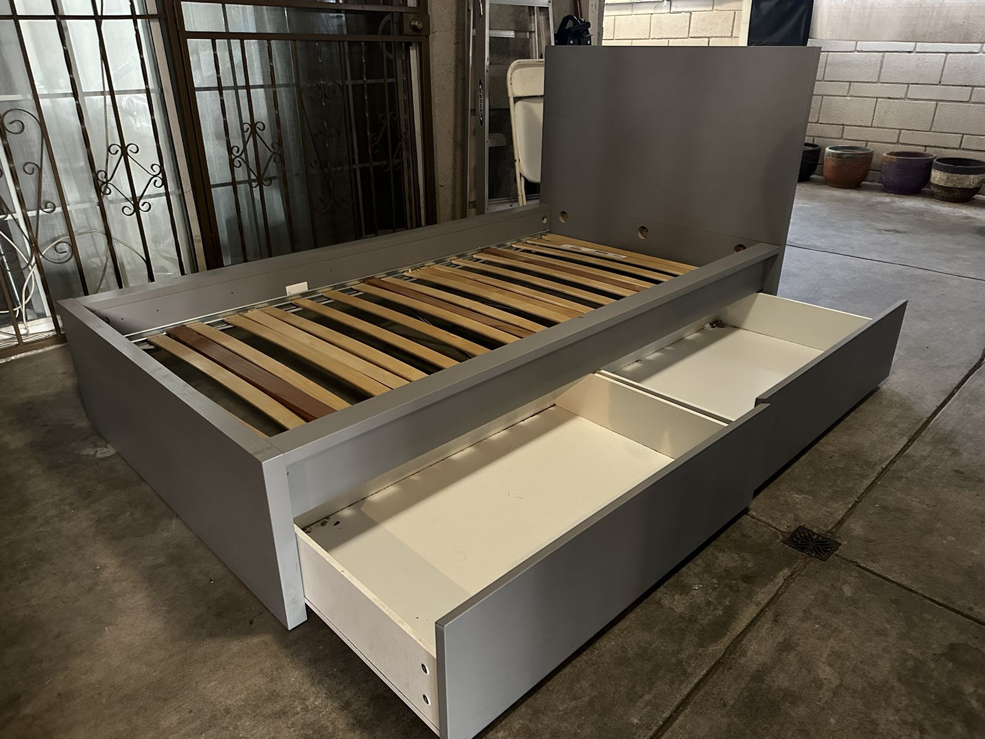 Twin Bed Frame With Drawers 
