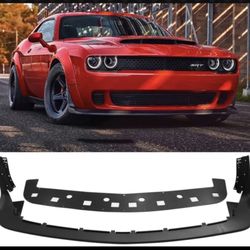 Fits 18-22 Dodge Challenger Demon DM Textured Black PP Front Bumper Lip Spoiler