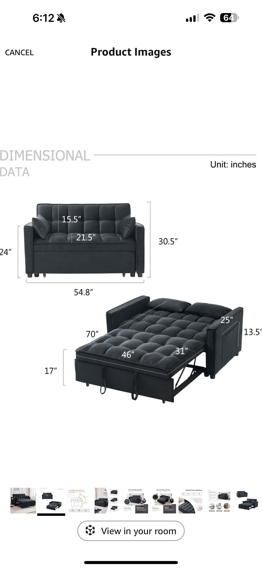 Brand New Pull Out Couch.