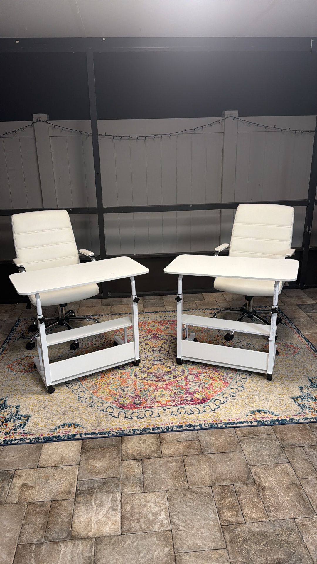 2 desks and 2 chairs for children or teenagers. They are sold together or separately. Price 70. Delivery available for an additional cost.  