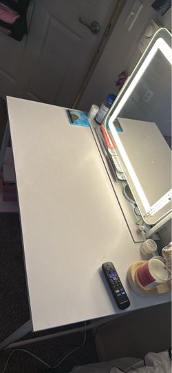 White Vanity and Mirror