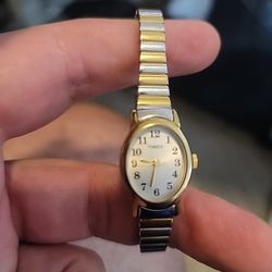 Timex Womens Cavatina Two- Tone Stainless Steel Expansion Band Watch